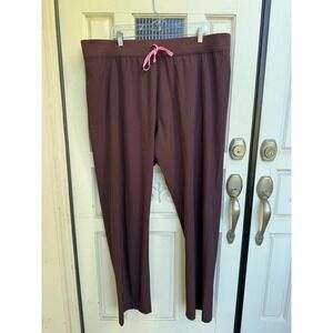 Figs FreeX High Waisted Livingston Scrub Pants Dark Fig Brown PO 2611 Size XXL/T
